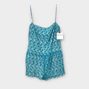 NWT RED Valentino Turquoise Jacquard Romper 2 XS NEW Textured Embroidered